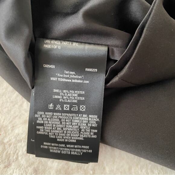 Ted Baker Mally Embellished Strap Black Bodycon Dress Size 2 New - Picture 8 of 15